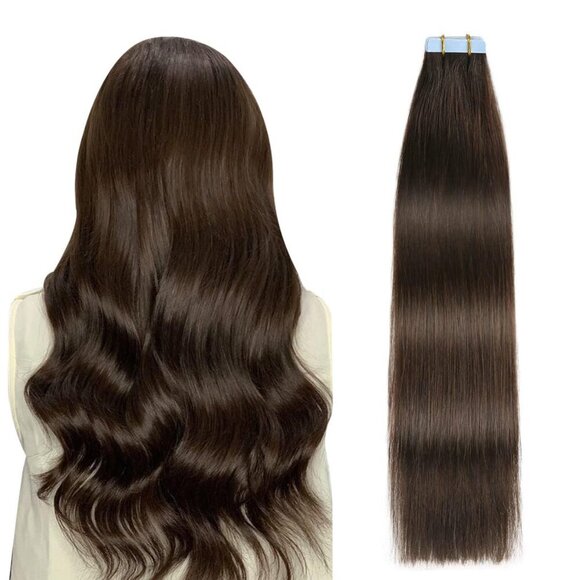 Tape in Hair Extensions Human Hair 100% Remy Human Hair 20pcs 50g/pack Straight - Picture 1 of 6
